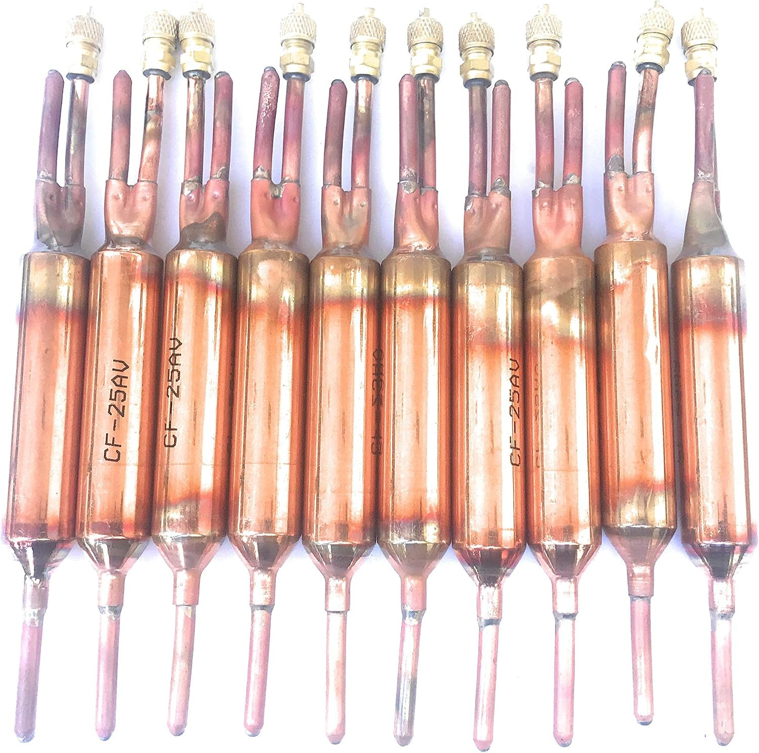 Everwell 10 PCS Filter Drier Refrigerant Liquid LINE with Charging Valve 1/4 X 1