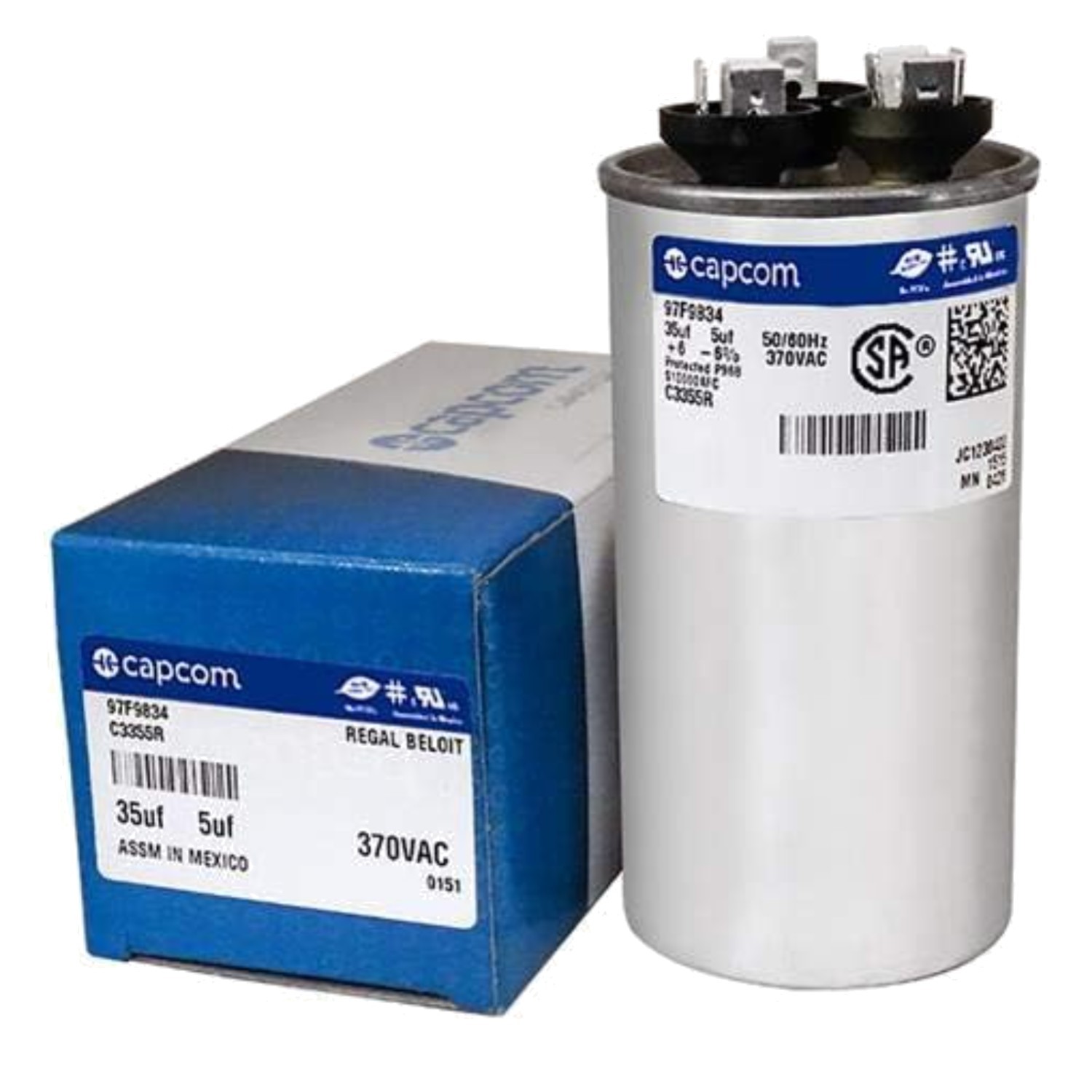 Replacement Capacitor 35/5 UF MFD 370V Round