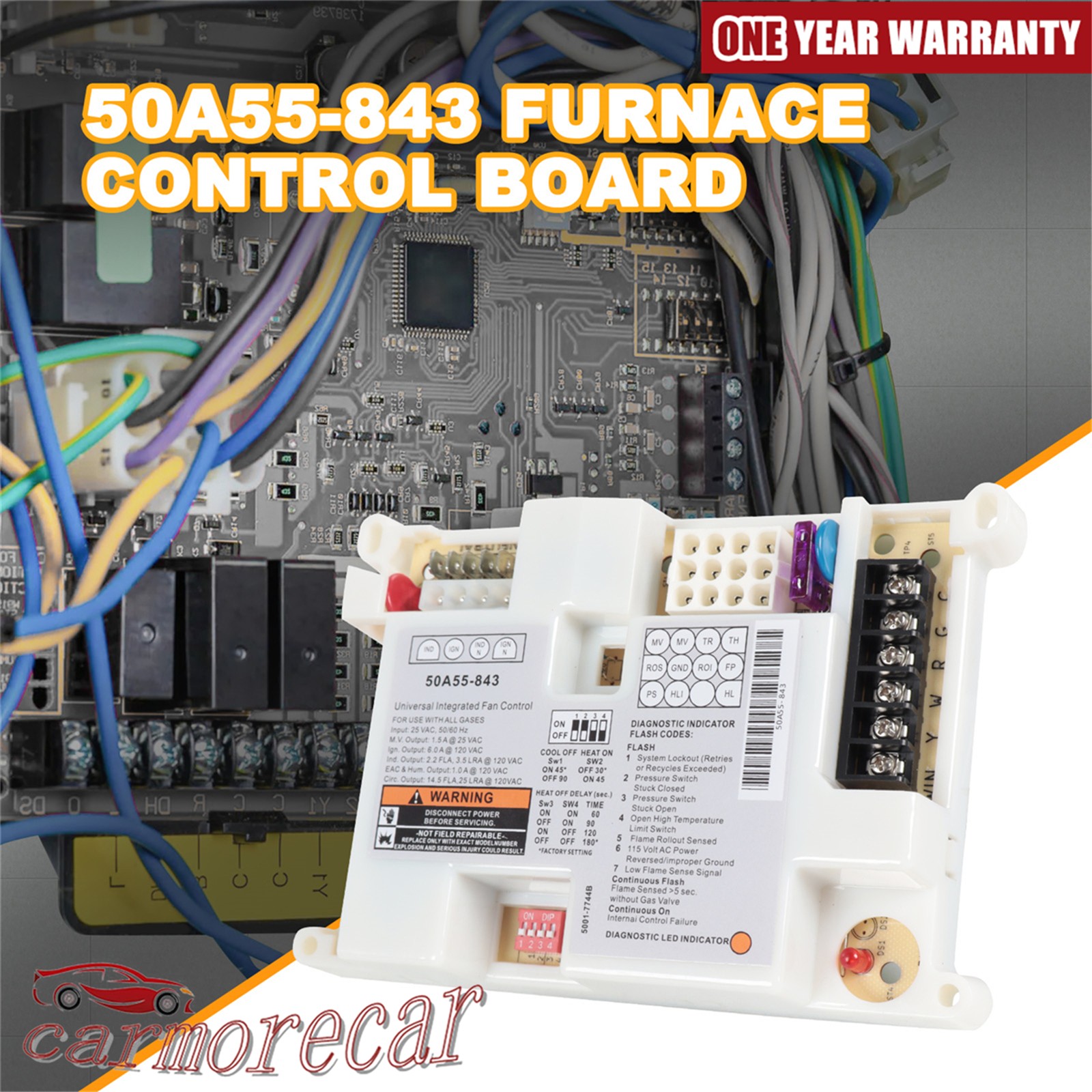 Furnace Control Circuit Board Replacement for White Rodgers 50A55-843