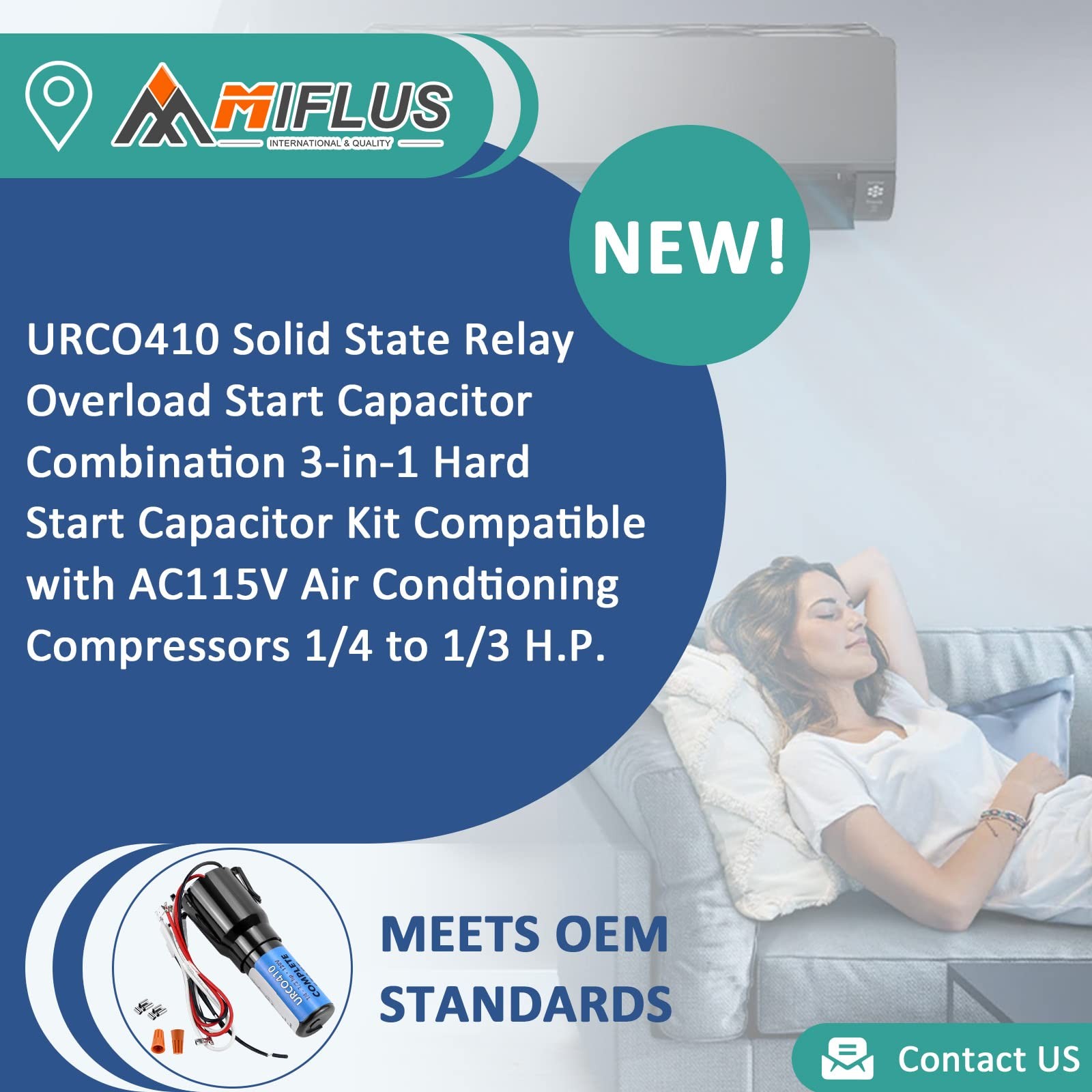 MIFLUS 3 in 1 Hard Start Capacitor Kit for Refrigerators-URCO410 Solid State…