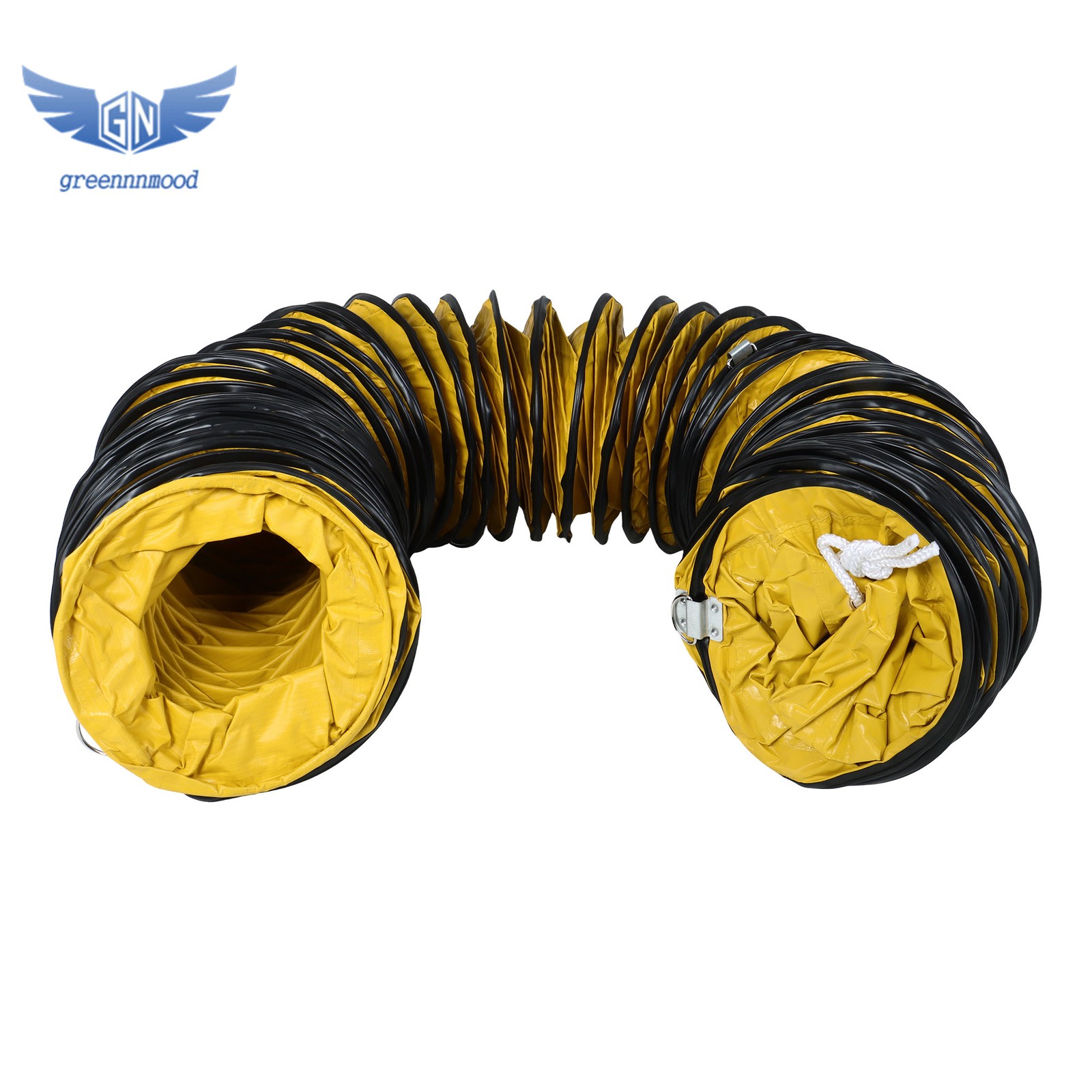 25ft L Φ8Inch PVC Flexible Duct Hosing Retardant with Adjustable Rope & D-Ring
