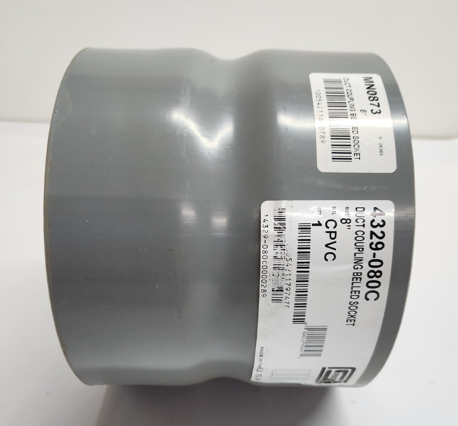 Spears 4329-080C 8″ CPVC Exhaust Duct Belled Coupling Socket
