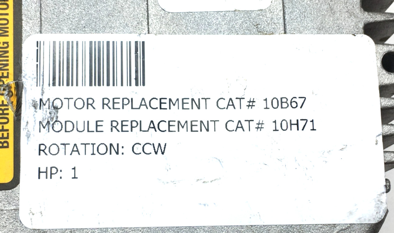 Genteq EON HD01 Module Only 10B67 1HP 120/240V CCW Lead End rotation, used #J137