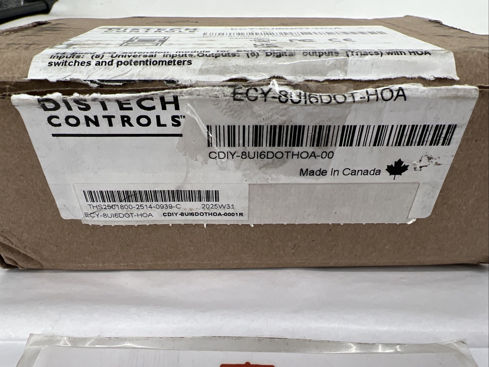 Distech Controls ECY-8UI6DOT-HOA Eclypse I/O Module, 8 Inputs & 6 Digital Output