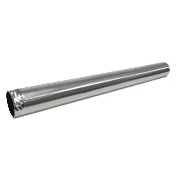 Master Flow 8 in. x 5 ft. Beaded Metal Duct Pipe