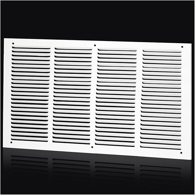 White Return Air Grille for 24″W x 12″H Duct Opening Steel Vent Cover