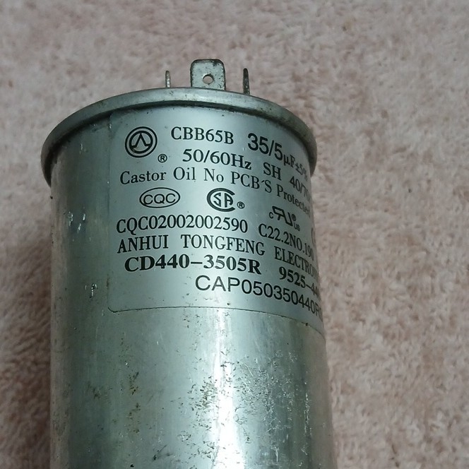 Tongfeng CBB65B Dual Run Capacitor 35/5uF 440V 50/60Hz 4A CD440-3505R
