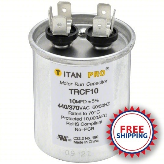 Run Capacitor 10 MFD 440V Round – AC Condenser Fan & Furnace Motor FREE SHIPPING