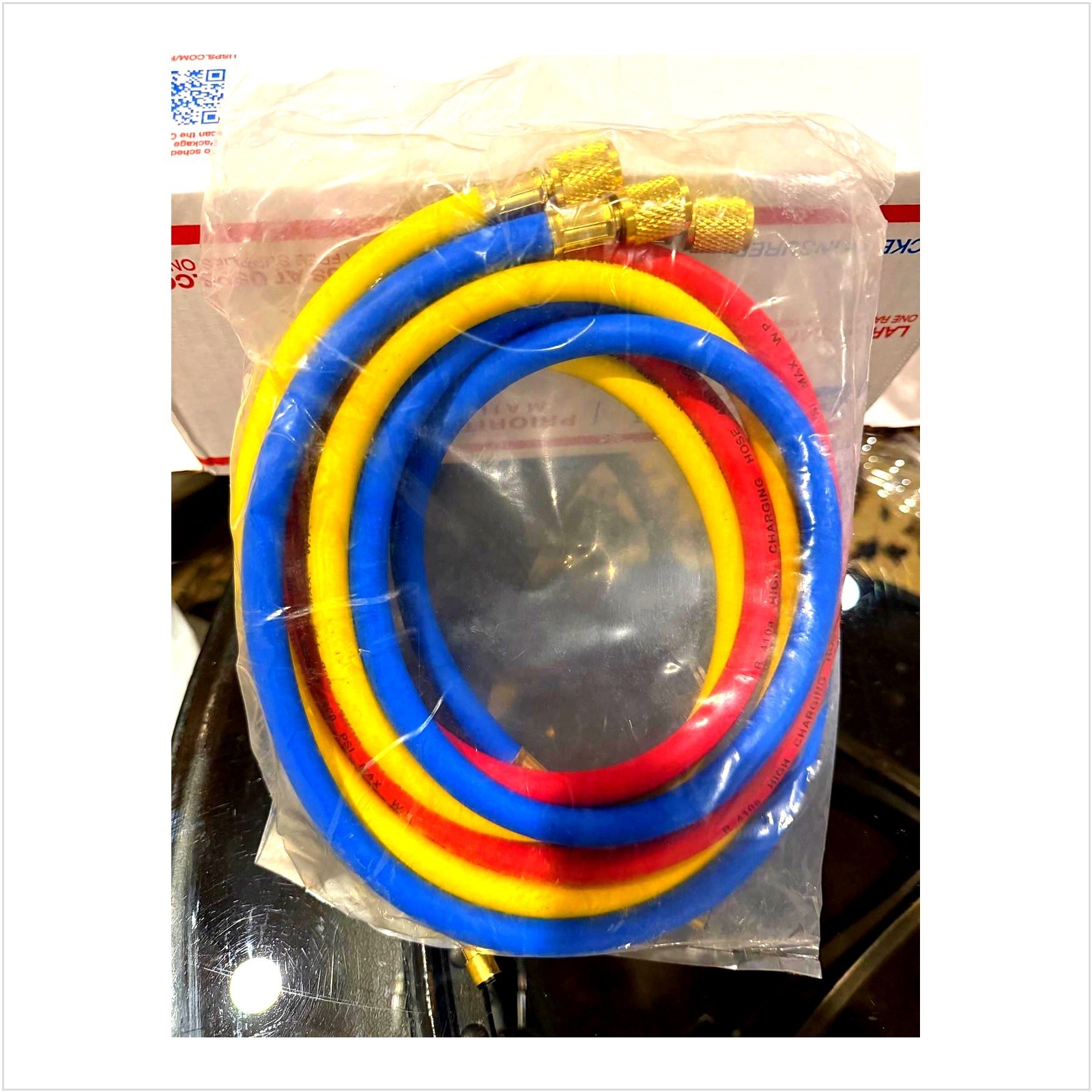 Yellow Jacket 29986 Plus II 1/4″ Hose with Compact Ball Valve 72″ (Pack of 3)