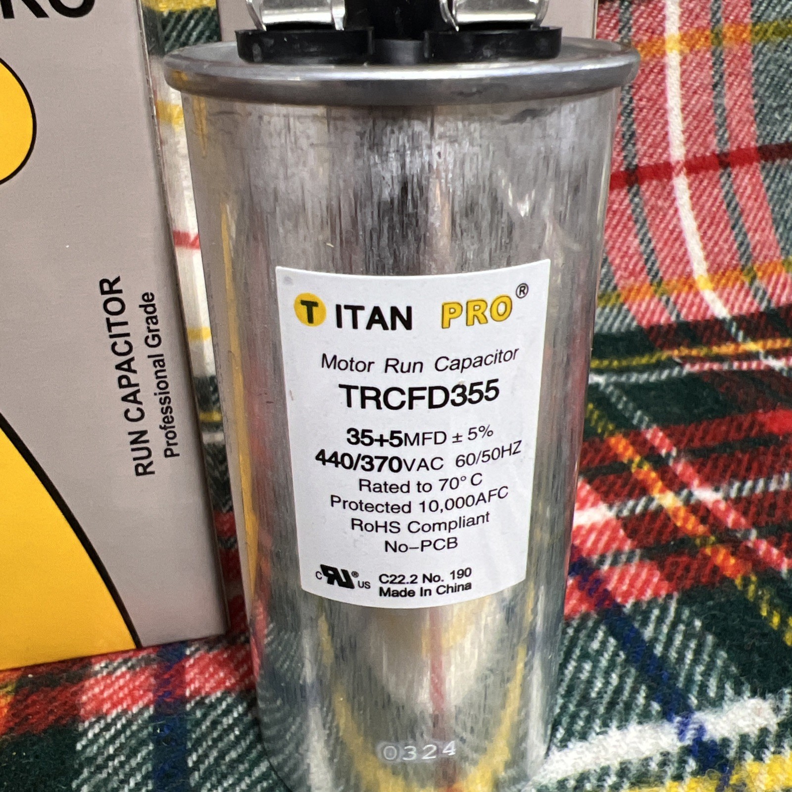 2 Titan Pro TRCFD355 HVAC Round Dual Run Capacitor 35/5 440/370 HVAC A/C PACKARD