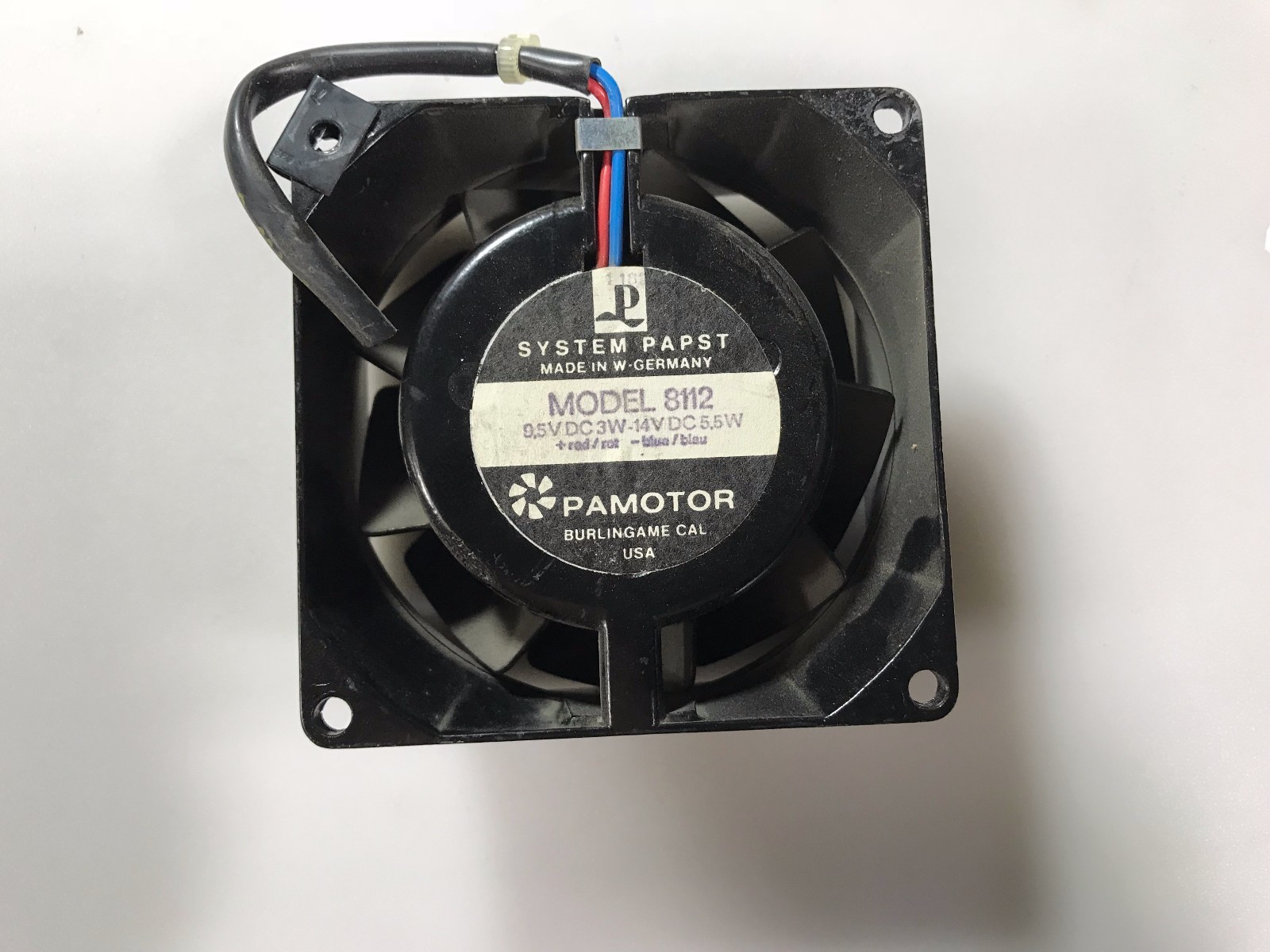PAPST TYP 8112 9.5VDC3W-14V