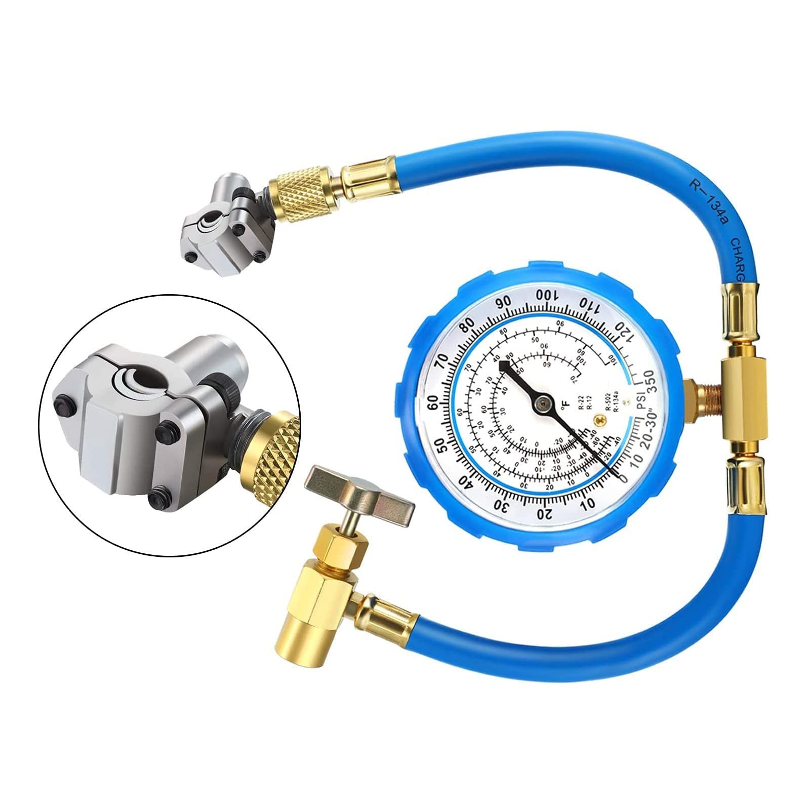 4 Sets Piercing Valve Kits for Refrigerators, Fits 1/4, 5/16, 3/8 Inch Pipes