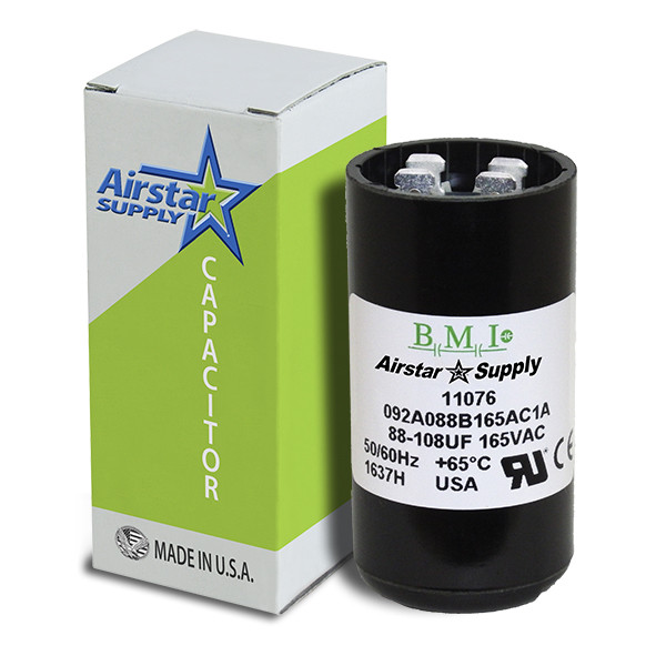 York Coleman Luxaire Motor Start Capacitor 88-108 MFD 165 VAC 1497-086 1497-0861