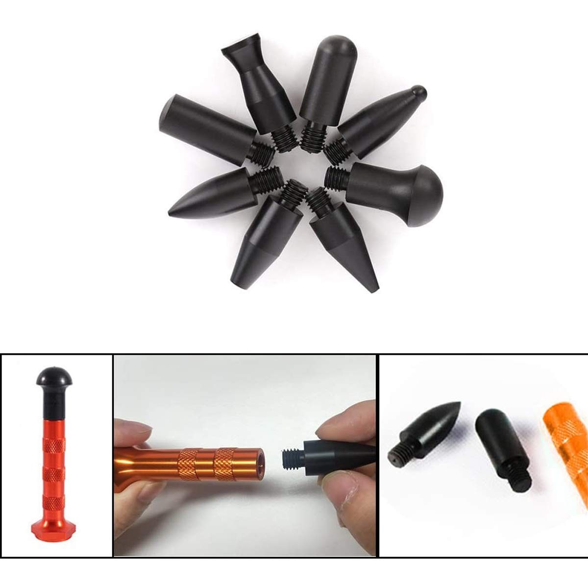 Paintless Dent Repair Tools Kit 12PCS Aluminum Dent Hammer with Knock Down Tool