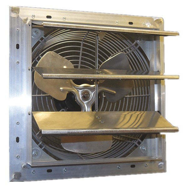 Dayton 484X38 Shutter Mount Exhaust Fan, 12 In Blade Dia, 1/15 Hp, 1 Phase.