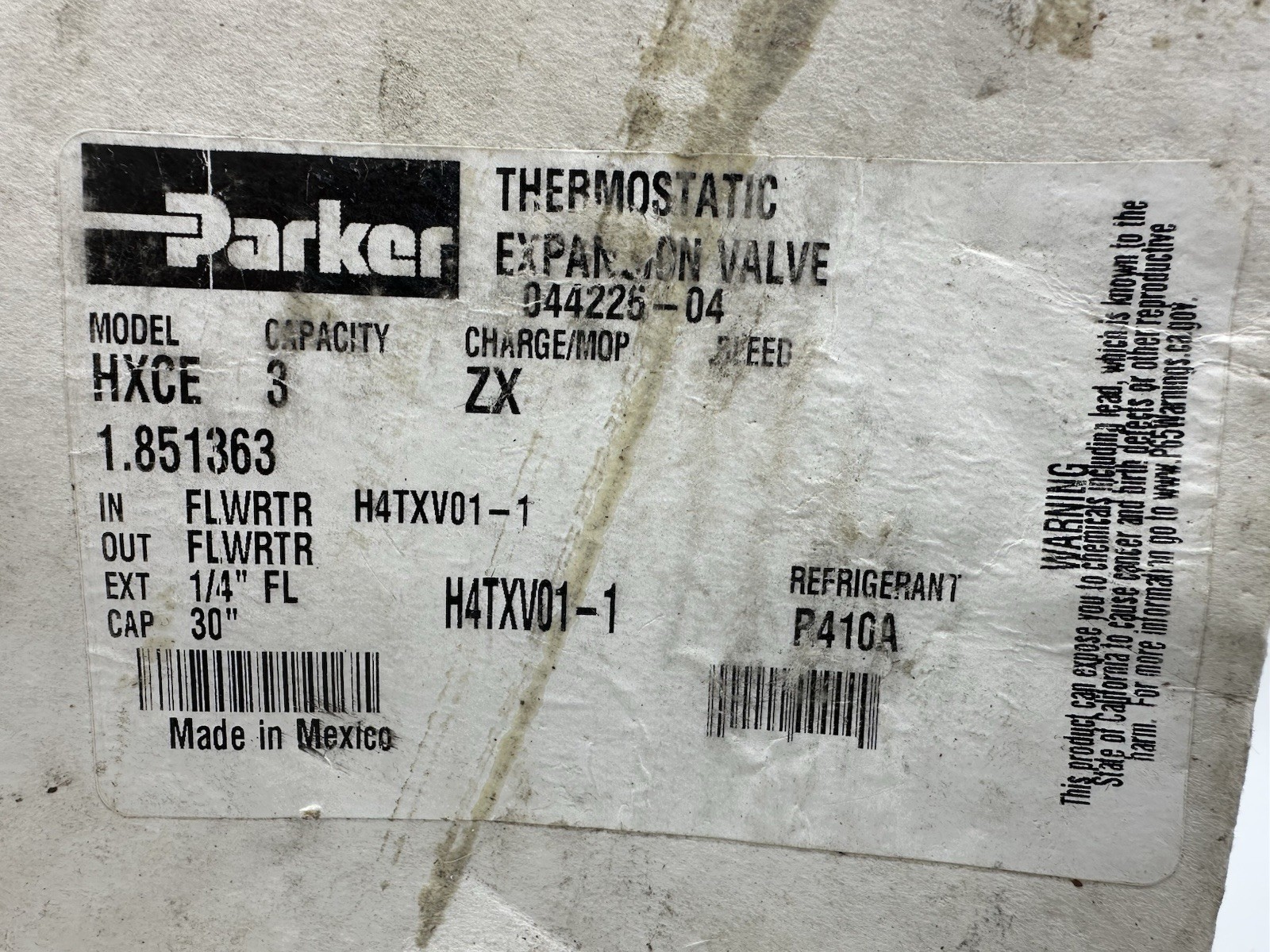 Parker Thermostatic Expansion Valve 044226-04 Open Box New