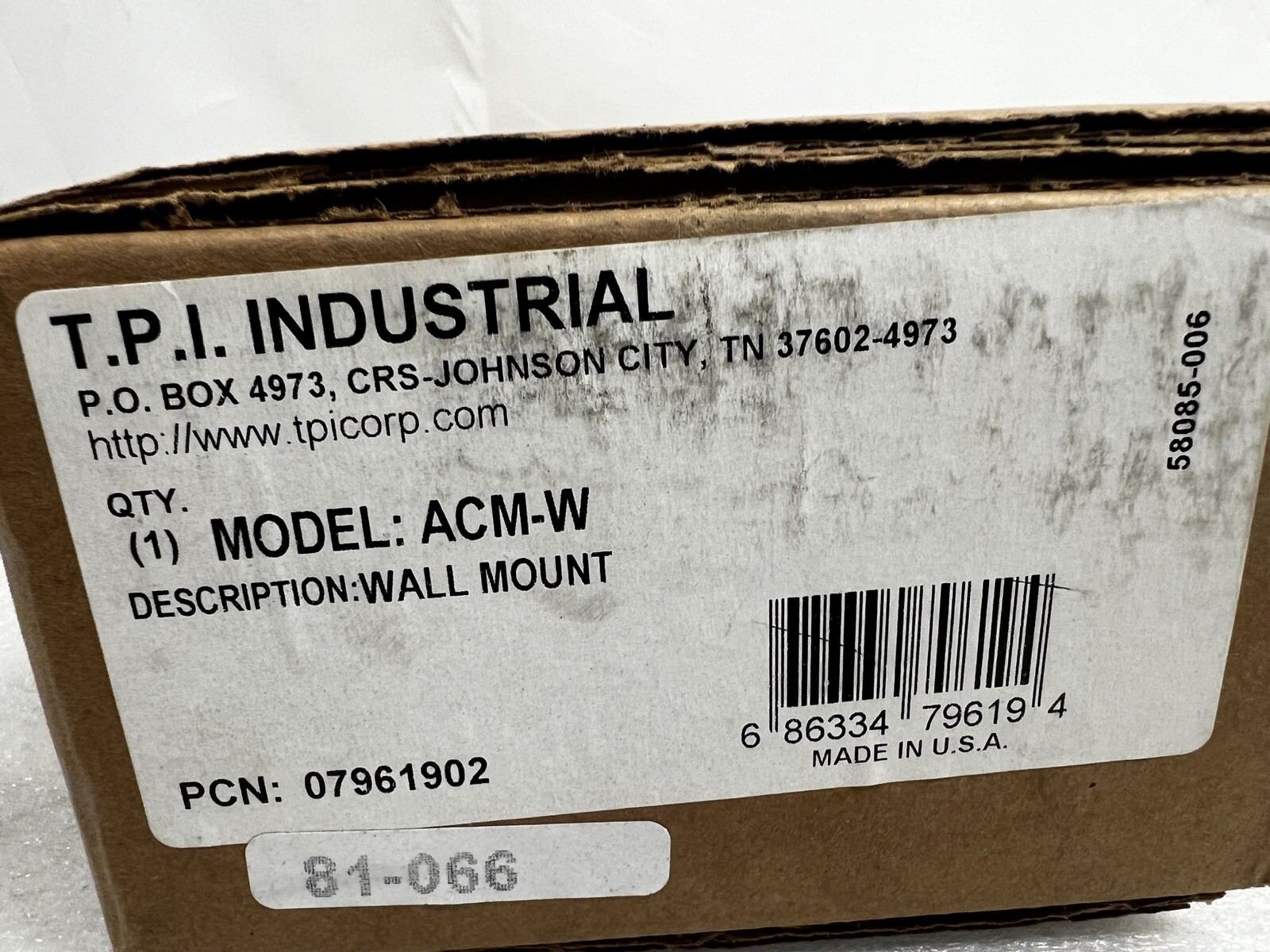 TPI INDUSTRIAL ACM-W Industrial Wall Fan Mount Bracket Swivel