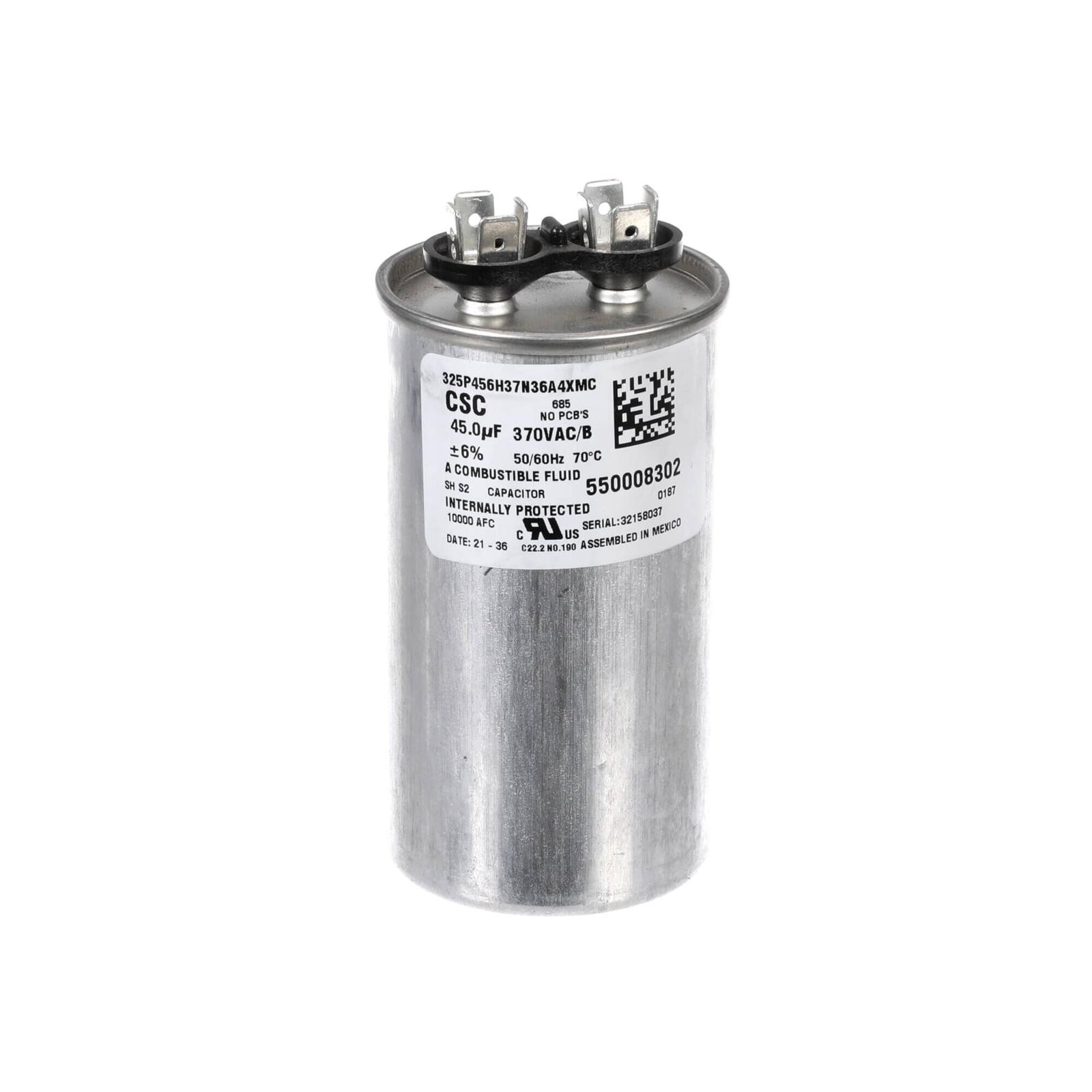 CAPACITOR RUN 45 MFD @ 370V NGM 325P456H 550008302 – Genuine OEM Replacement