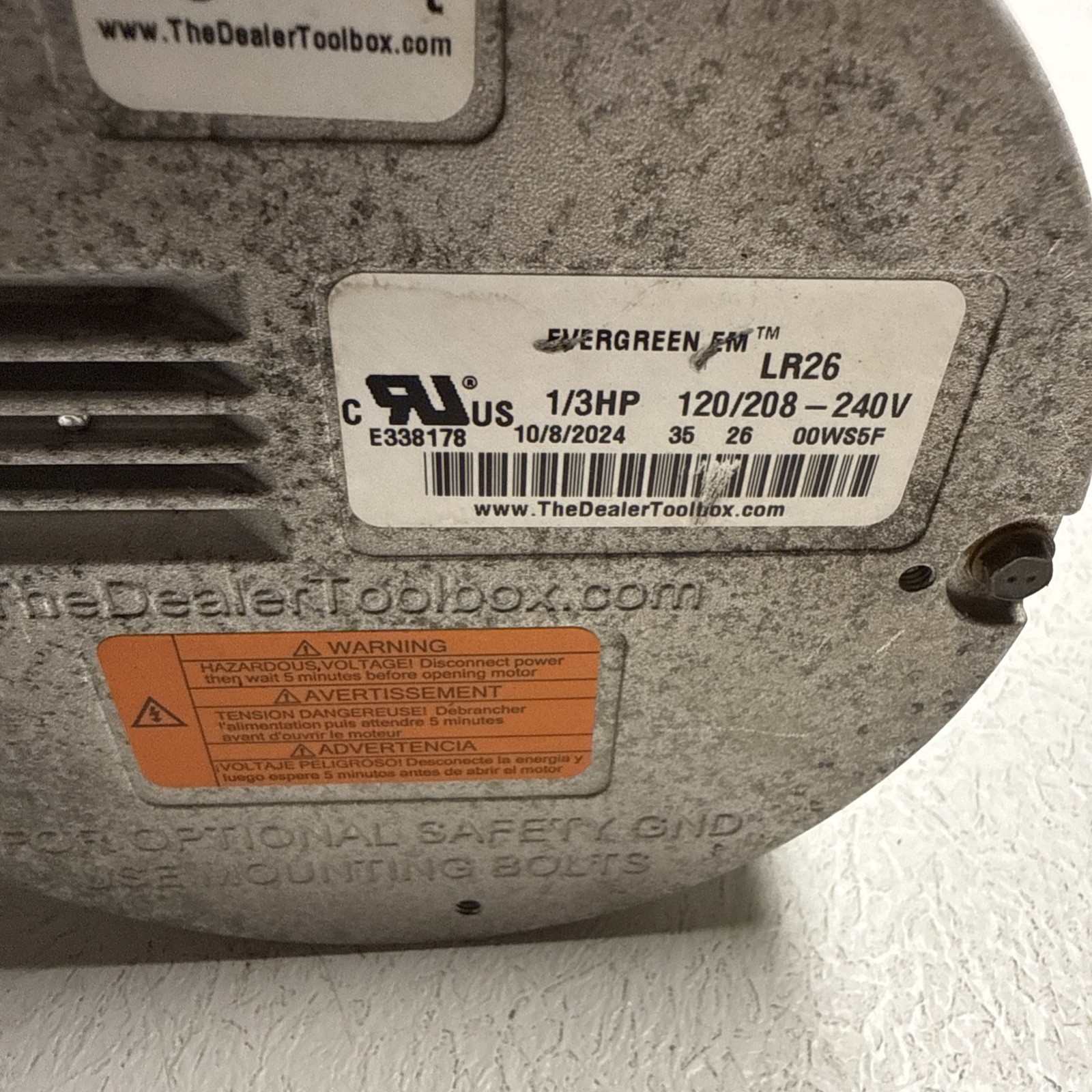Genteq Evergreen 5SAA39DLP8022 Blower Motor 1/3hp 115/208-23V