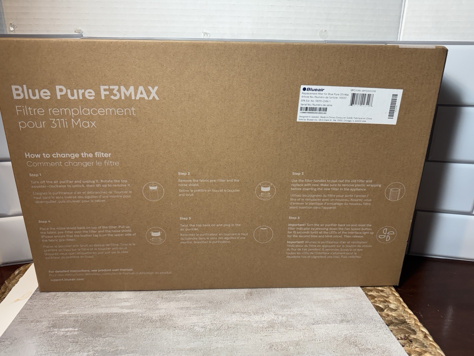 Genuine Blueair Blue Pure F3MAX Replacement Filter for 311i Max – New & Sealed