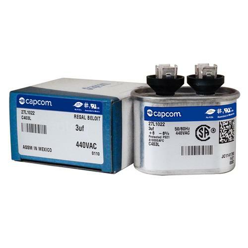 Capcom Oval Run Capacitor 3 uf MFD 440 Volt Fits Goodman Amana CAP030000370VAS