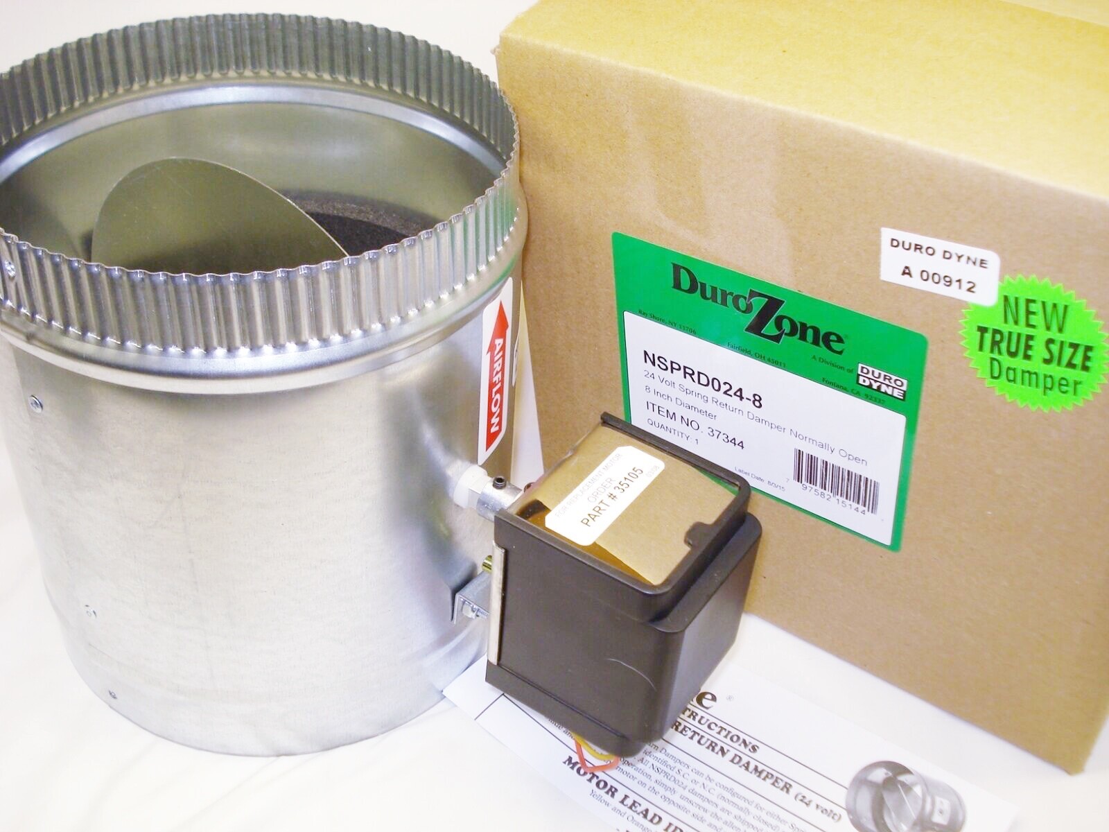 9″ Durozone HVAC Motorized Electric Zone Control 24ac Power Damper Dampner NSPRD