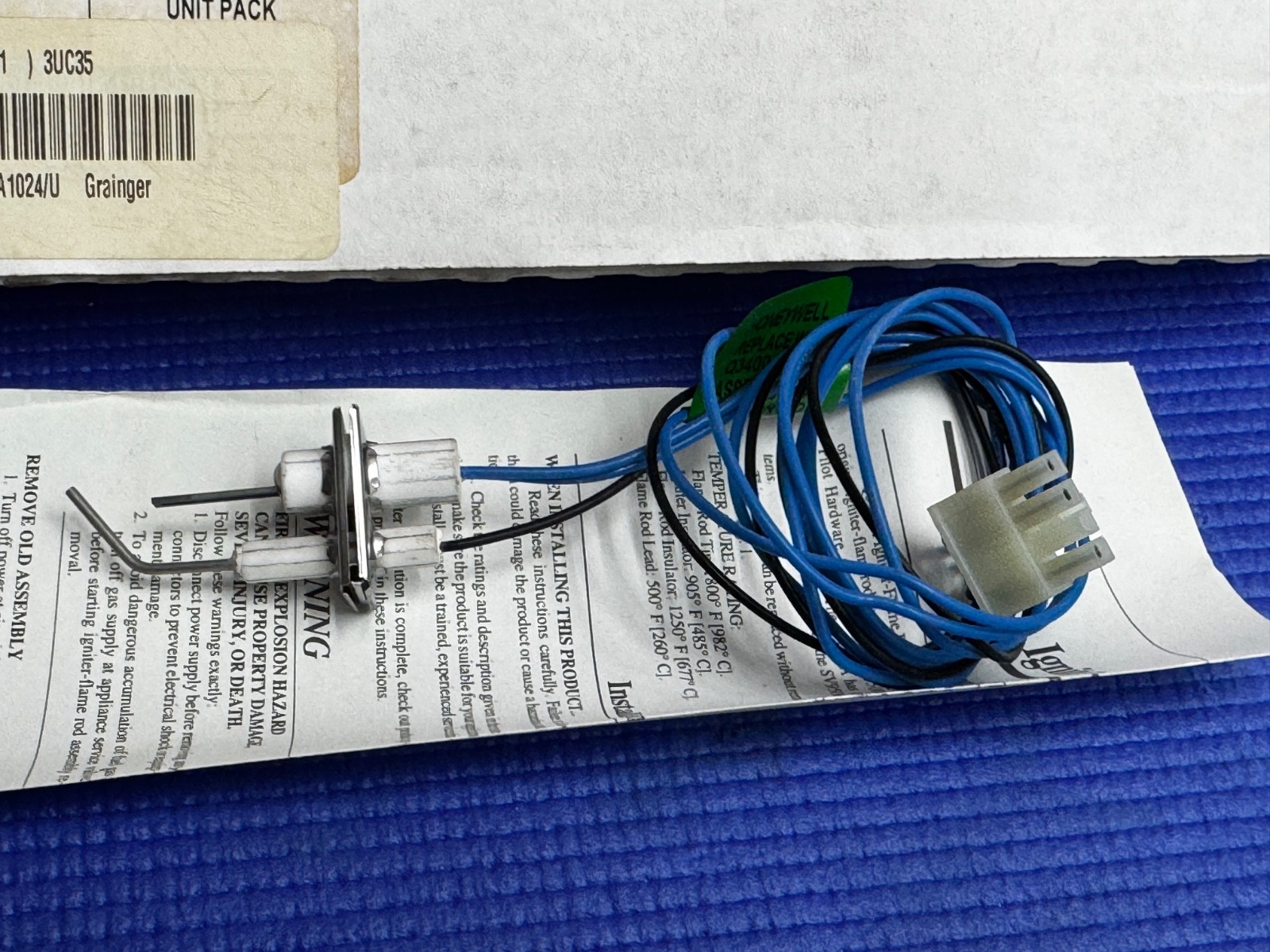Honeywell (Resideo) Q3400A1024 Flame Rod Assembly, 30″ Ignition Wire for Q3450