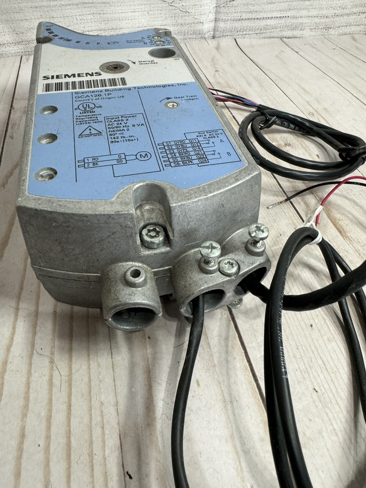 Siemens GCA126.1P OpenAir Electric Damper Actuator 24V 160lb-in Spring Return