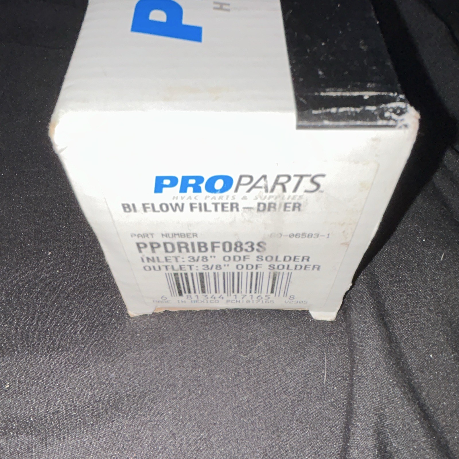 ProParts Bi Flow Filter-Drier 3/8 in ODF Solder HVAC Part PPDRIBF083S
