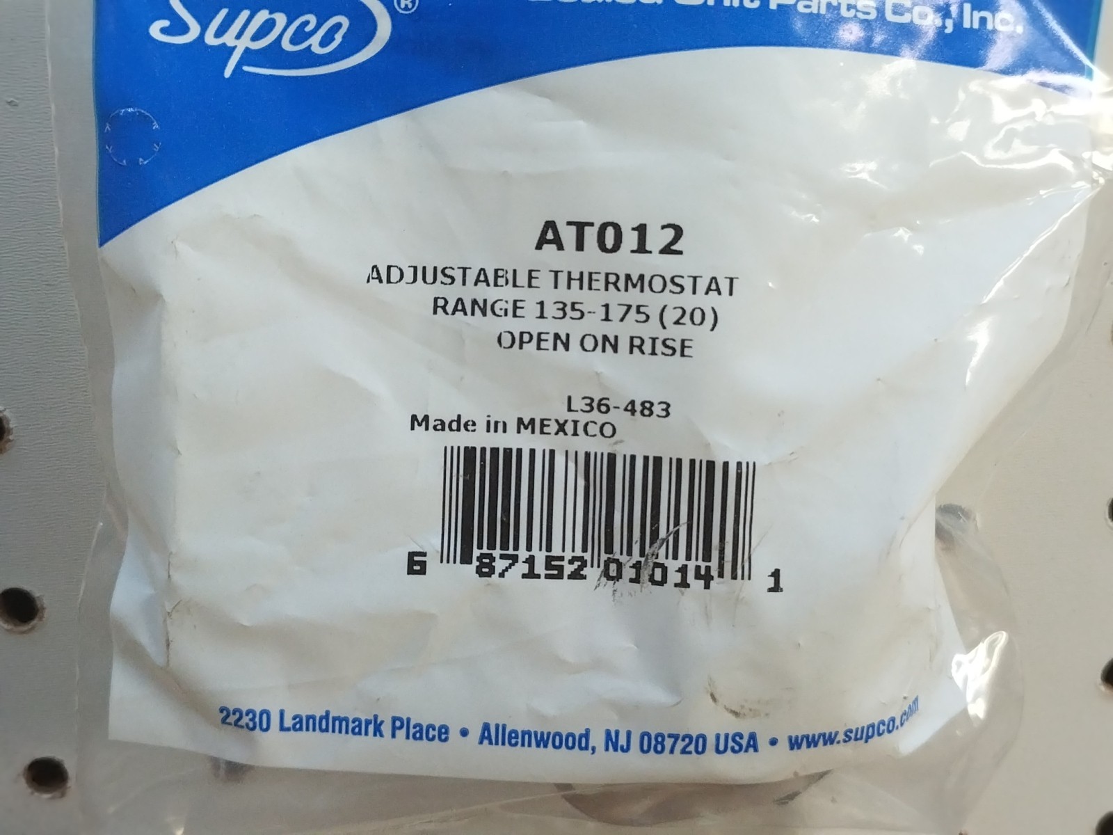 Lot of 7 SUPCO AT012 Adjustable Thermostat 3/4″ Bi-Metal 135-175 F Open on Rise