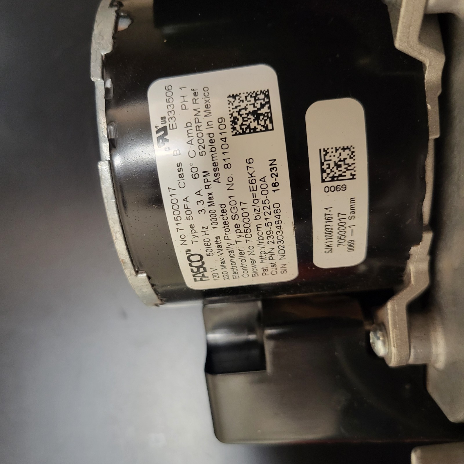 Bradford White 265-54044-01 Blower and Gas Valve