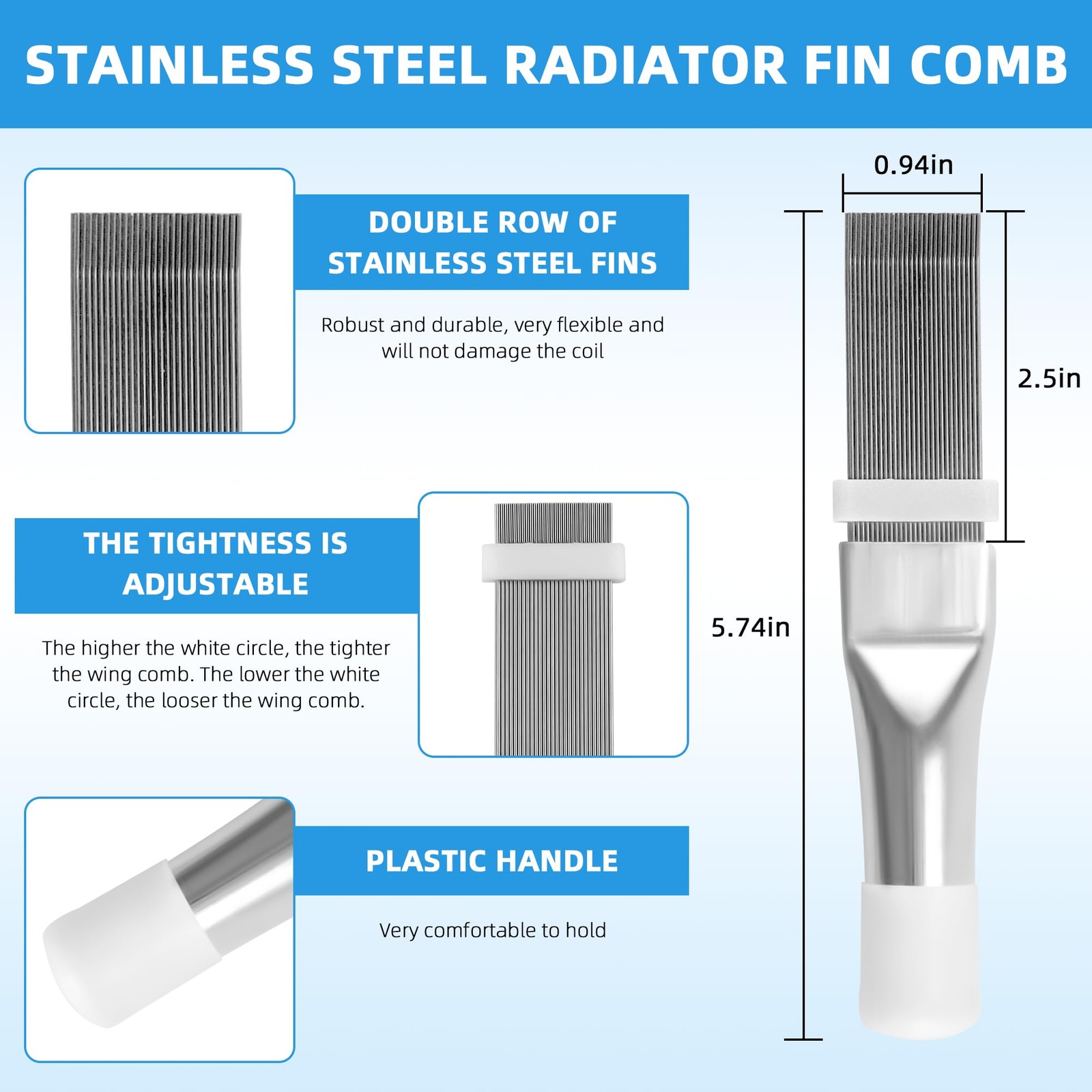 AMI PARTS 3 PCS Air Conditioner Fin Comb Condenser Straightener Include…