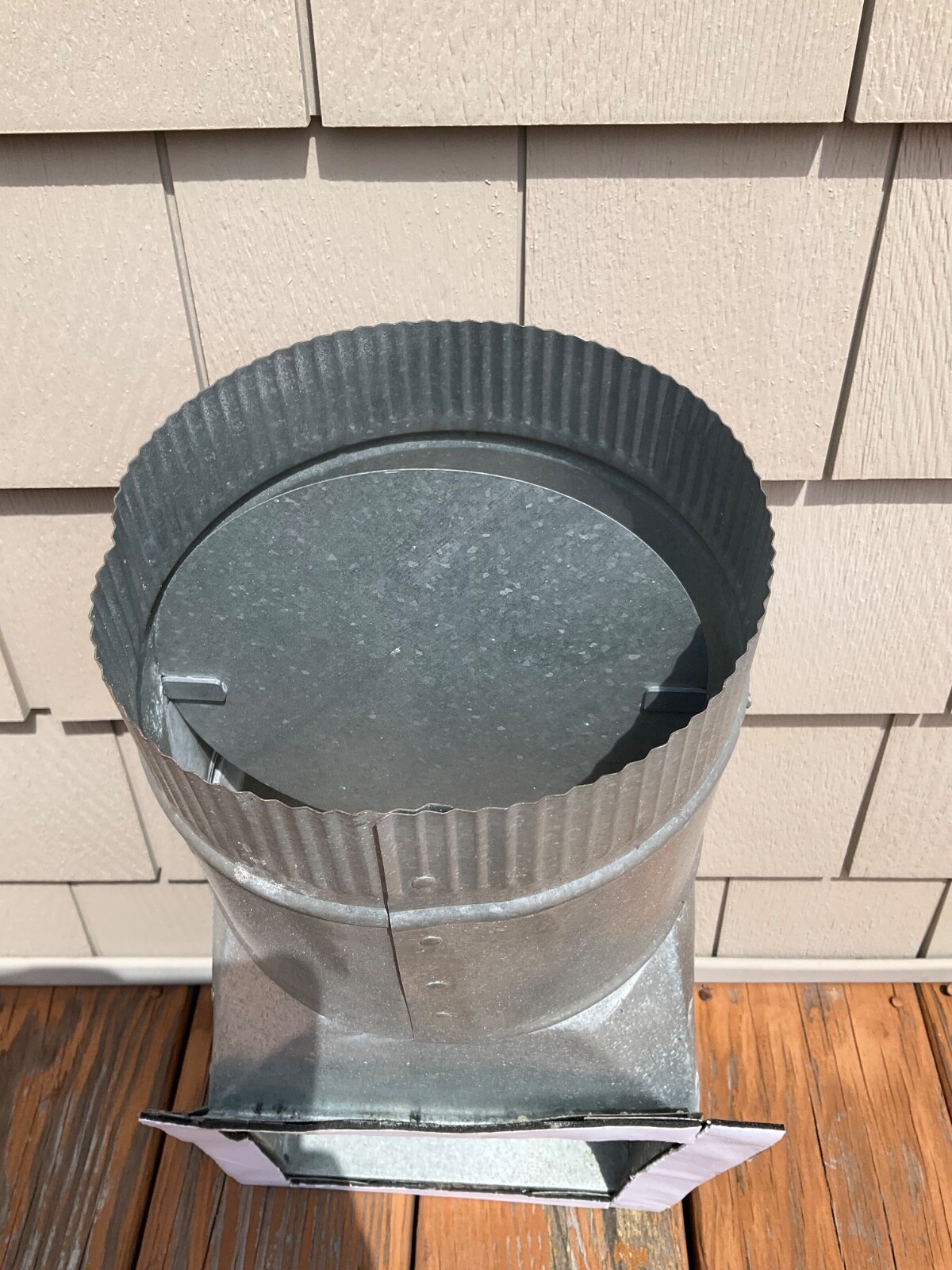 HVAC Duct 7” round stick on top take off with damper