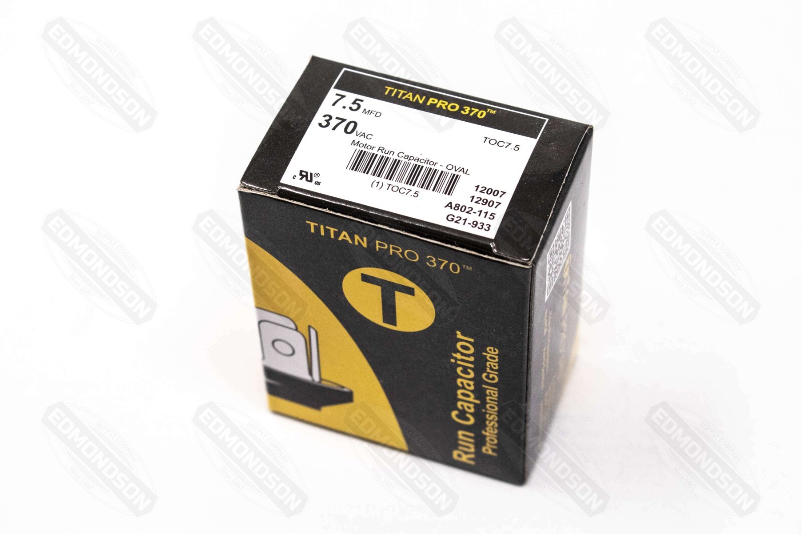 Packard Titan PRO TOC7.5 Motor Run Capacitor 7.5 MFD 370 Volt Oval