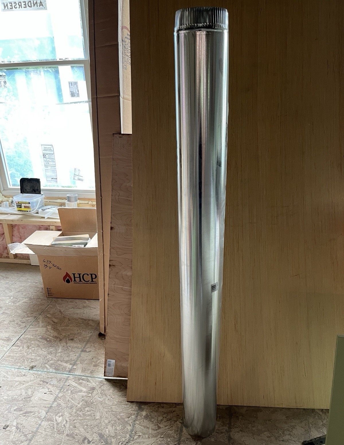 Round Galvanized Steel Duct Pipe 4 in x 60 in 30 Gauge GVL0123