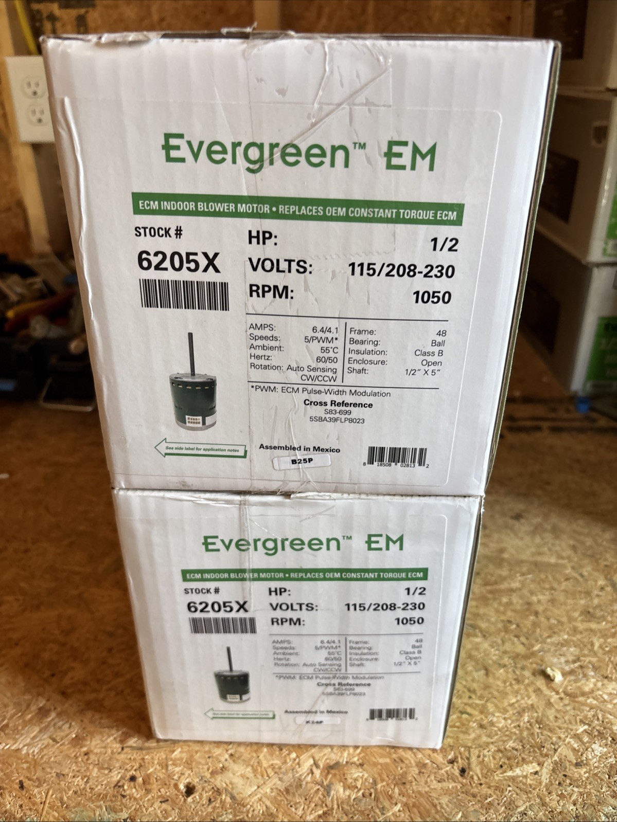 Evergreen Ecm Hvac Motor 6205x 1/2 Horsepower Brand New
