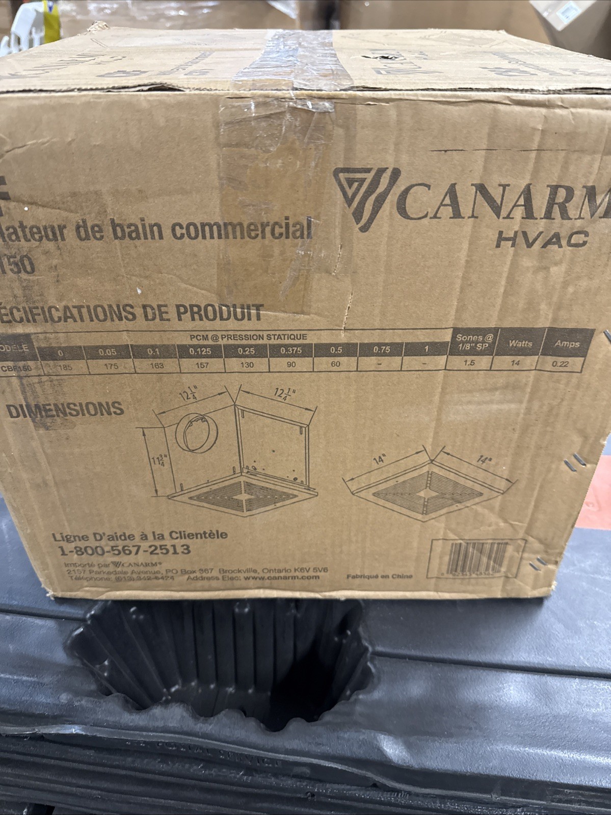 Canarm, CEILING EXHAUST FAN 150 CFM EC MOTOR, Drive Type Direct, Fan Diameter 14