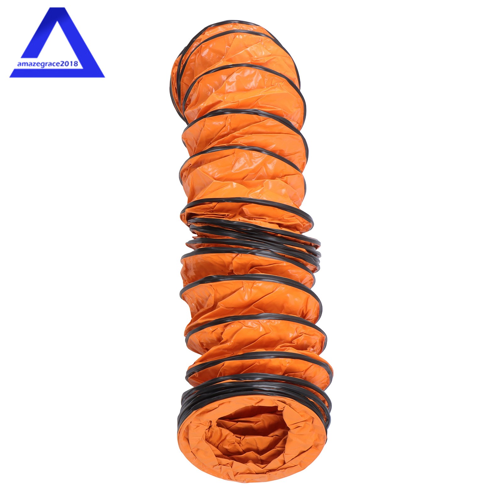 PVC Flexible Duct Hose for Ventilator Blower Fan w/ Rope & D-Ring 12″ × 16FT