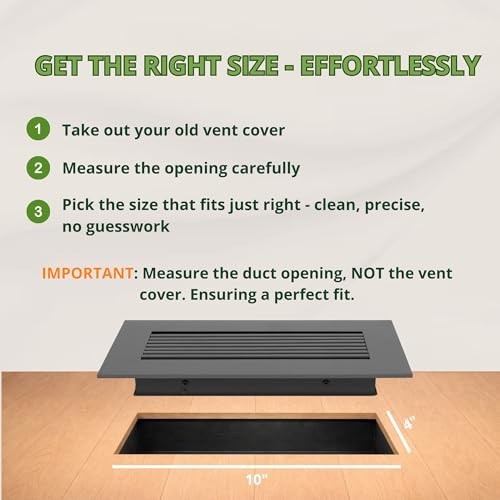 Modern Aluminum Floor Return Grille 4×10 Matte Gray HVAC Vent Cover