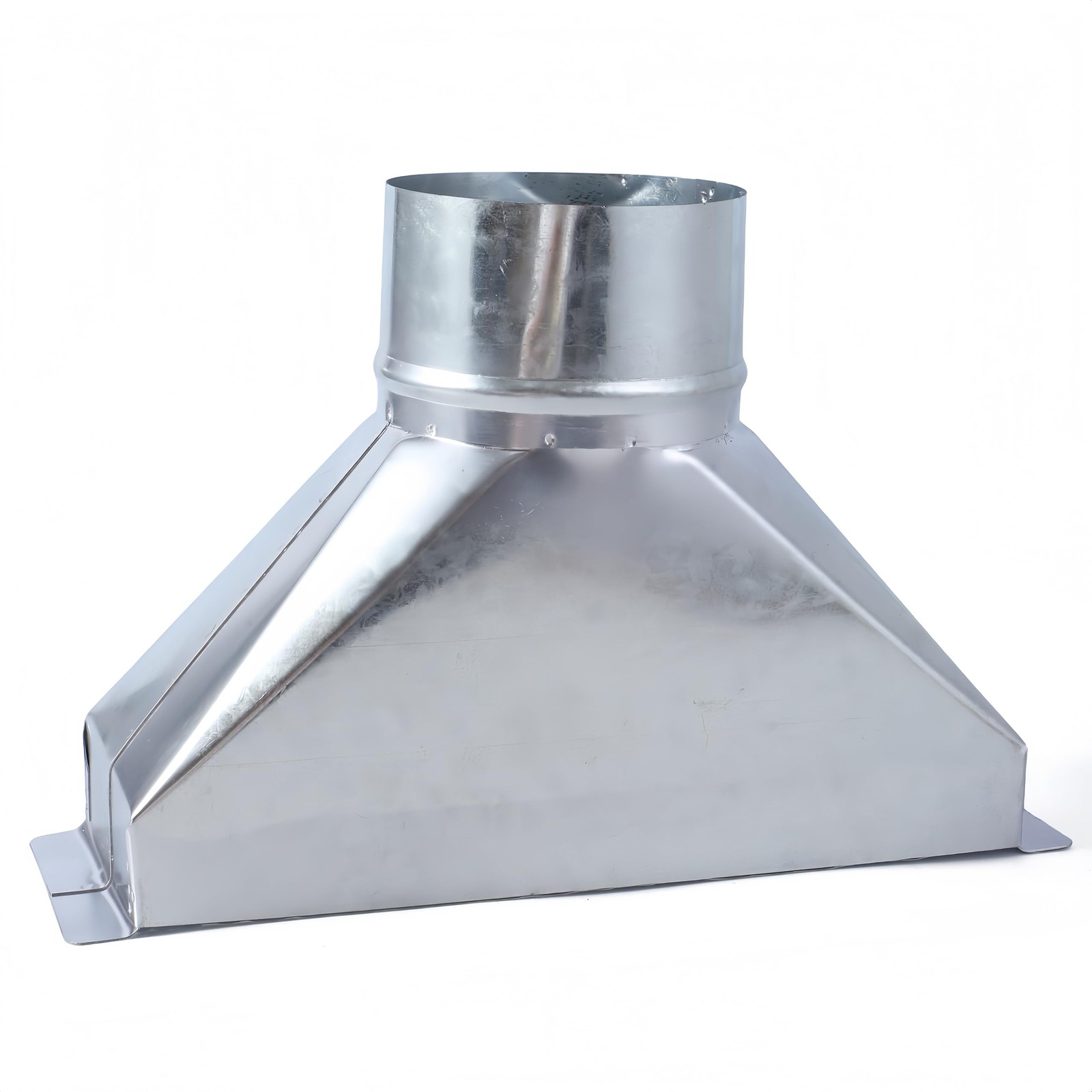 3 1/4-Inch x 10-Inch to 4-Inch Diameter Galvanized Rectangular to Round Duct Tra