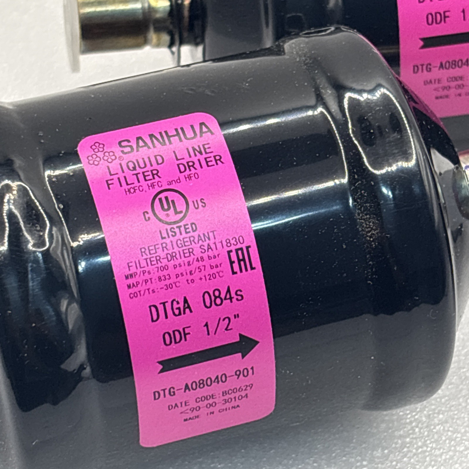 LOT OF 3 FILTER DRIER 1/2IN ODF SANHUA DTGA 084S