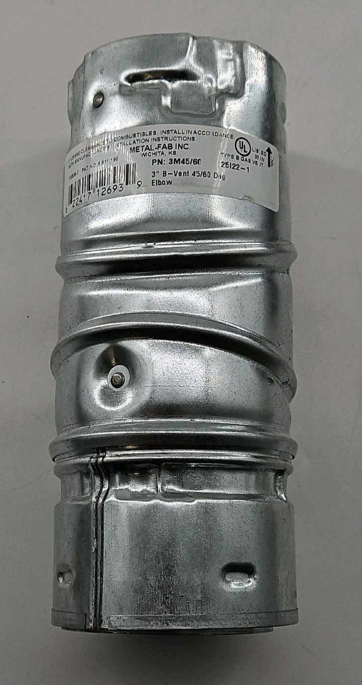 Metal-Fab – 3M45/60 – 3″ 45 / 60 deg Gas B-Vent Elbow