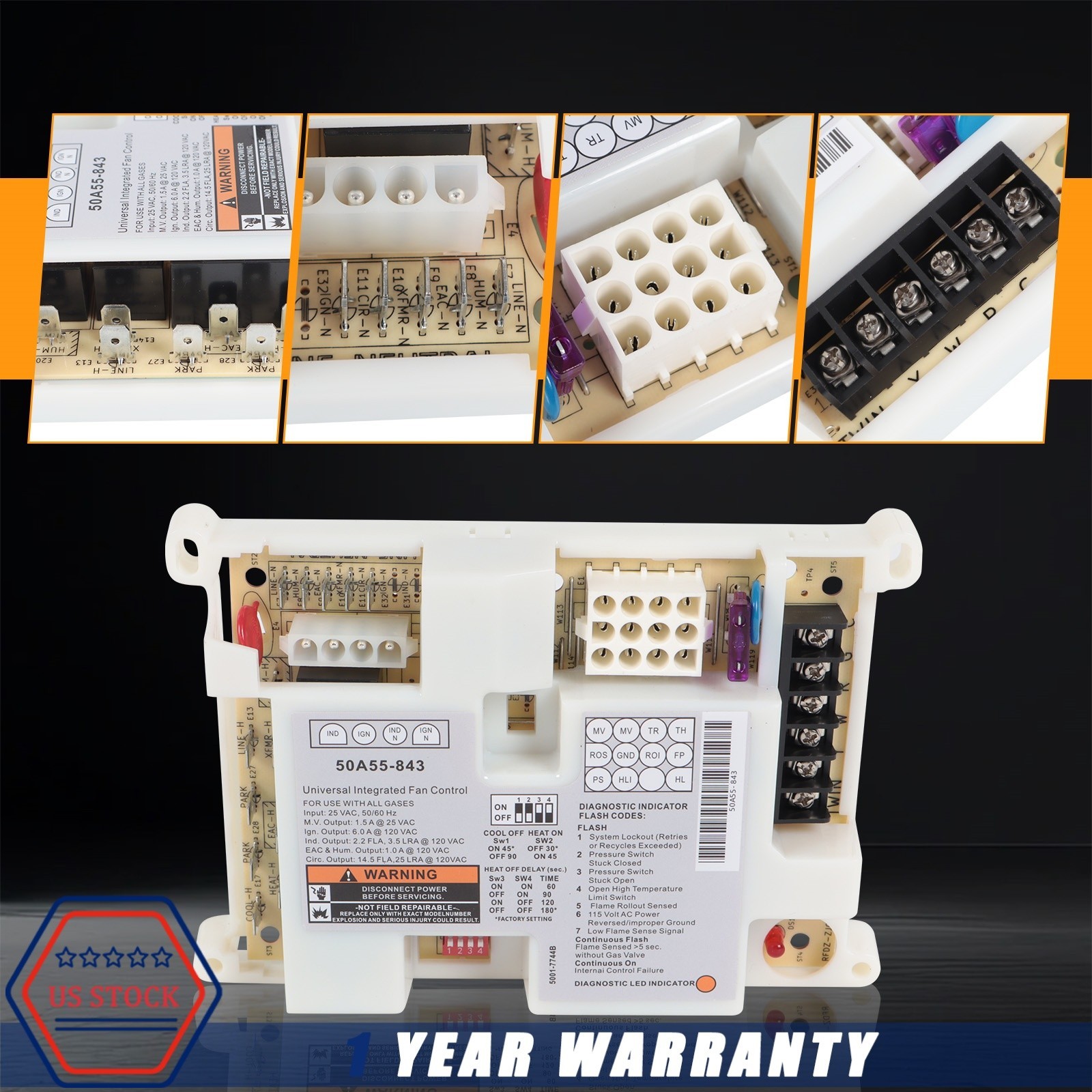 Integrated Furnace Control Board NEW For White Rodgers Lennox 50A55-843