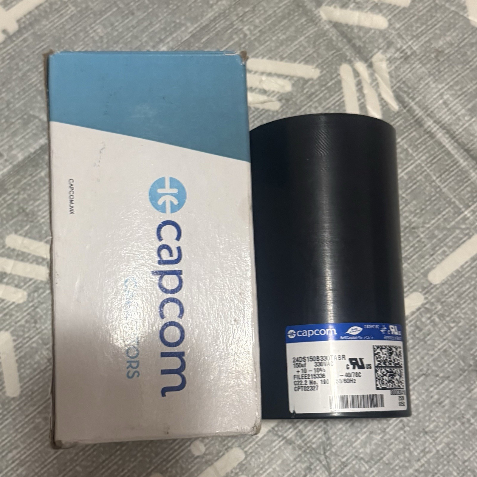 Capcom 150uF 330VAC Start Capacitor 24DS150B330TABR CPT02327 New
