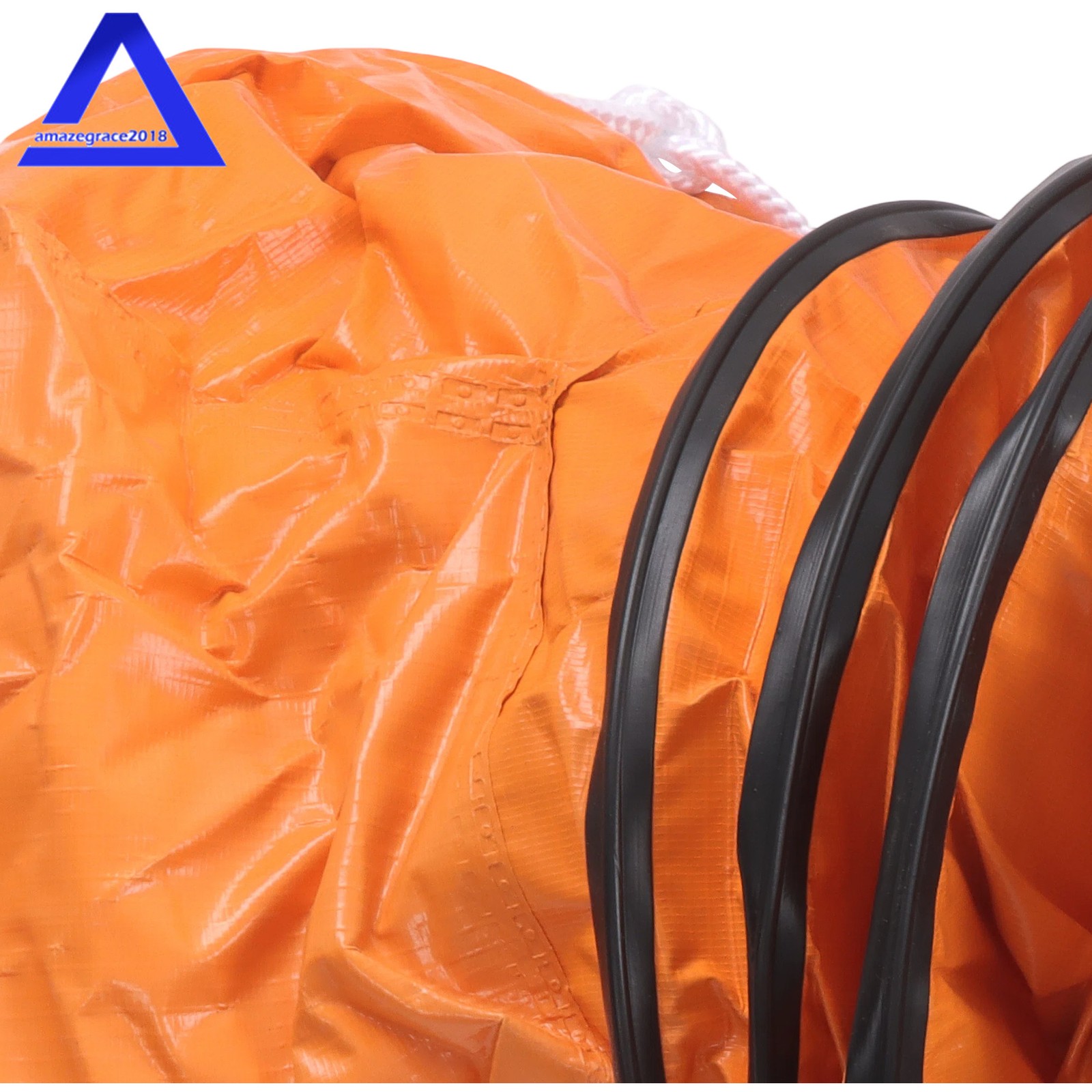PVC Flexible Duct Hose for Ventilator Blower Fan w/ Rope & D-Ring 10″ × 25FT