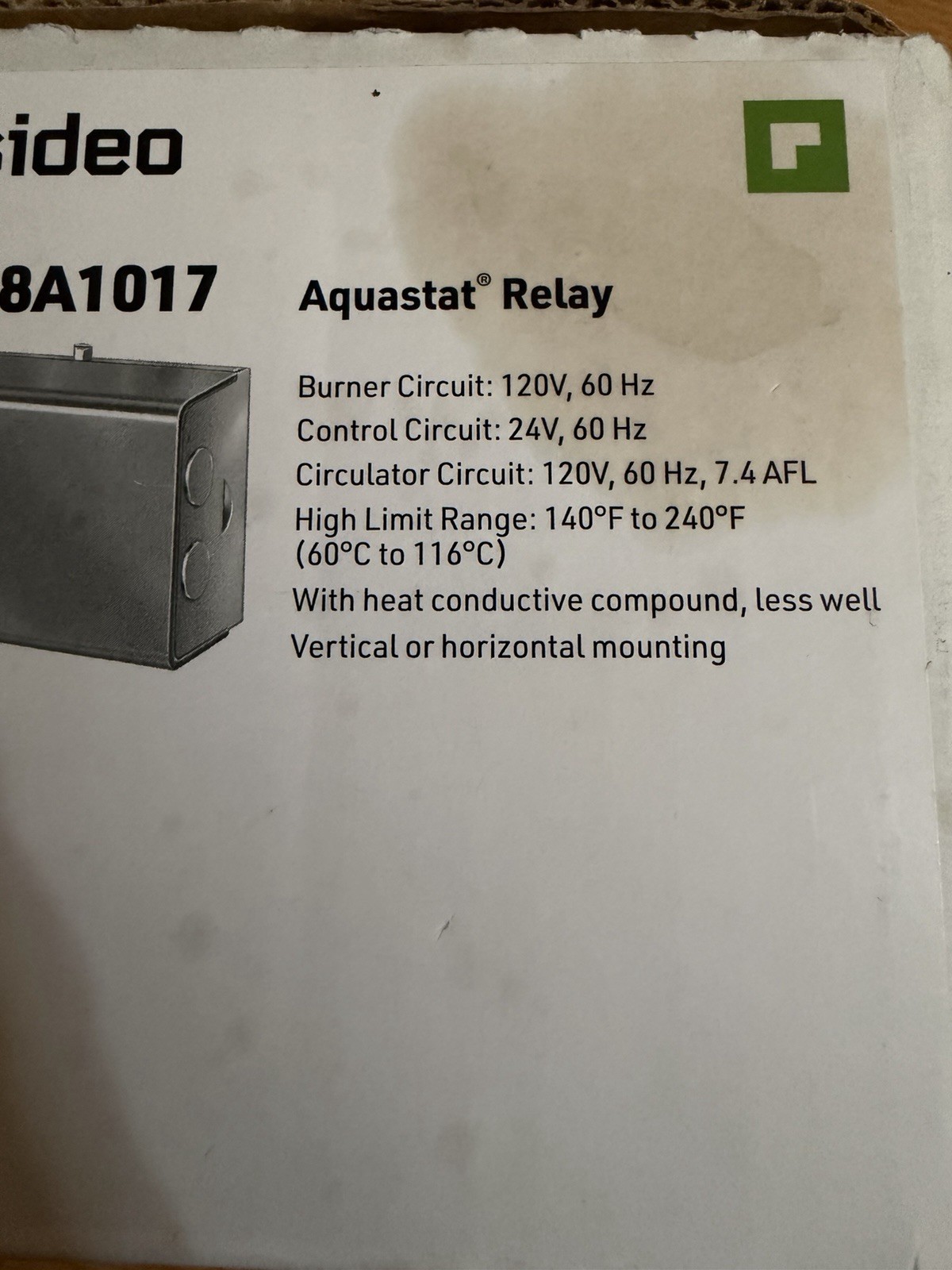 RESIDEO AQUASTAT RELAY L8148A1017