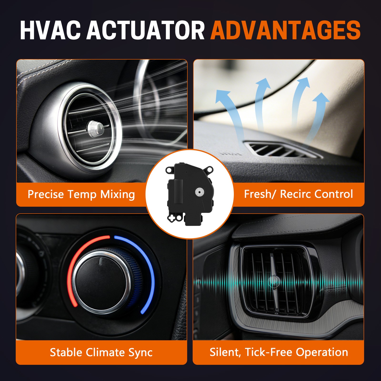 HVAC Heater Blend Door Actuator for Chrysler 200 Dodge Jeep Wrangler Ram 604-029