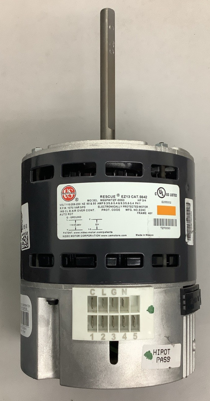 U.S. Motors 5642 Rescue EZ13 Blower Motor 3/4HP 1075RPM 115/208-230VAC (R106)