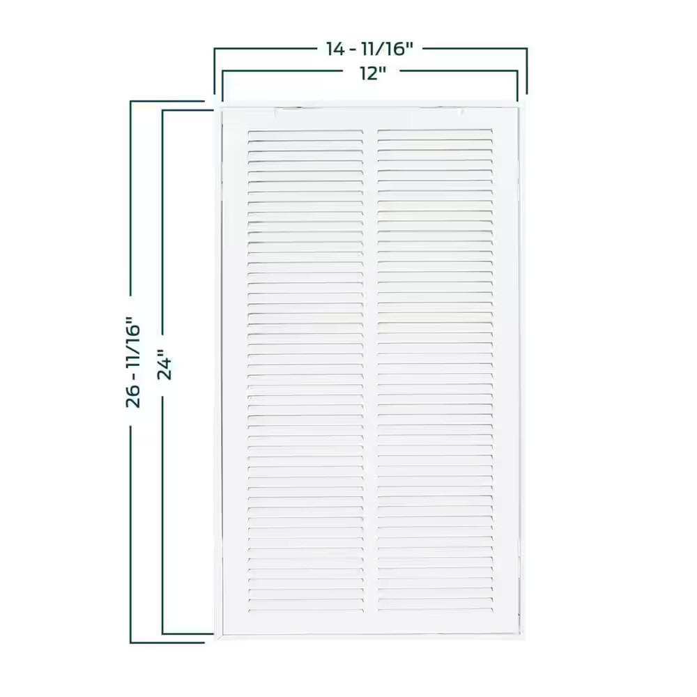 12 In. X 24 In. Steel Return Filter Grille