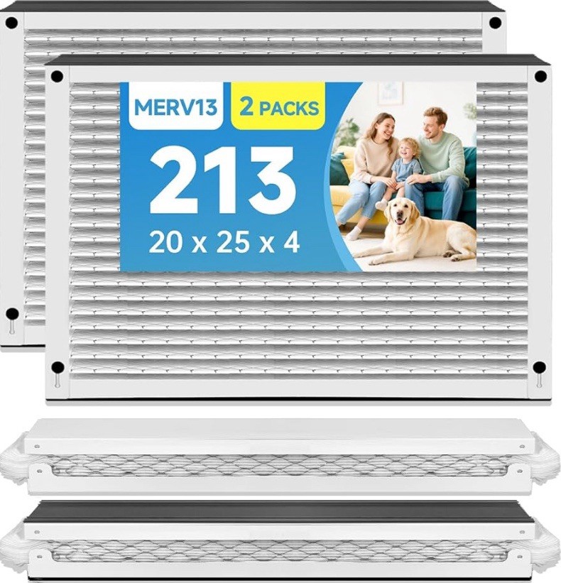 New MERV 13 Air Filter 20x25x4 Replacement HVAC Filter Box of 2 New